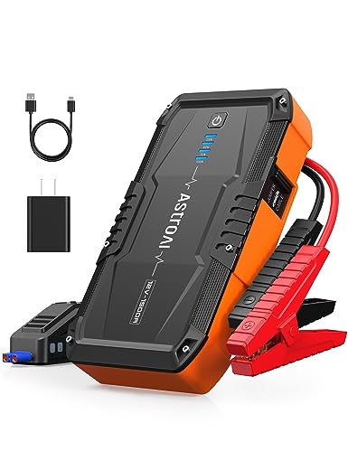 AstroAI S8 Car Battery Jump Starter, 1500A Jump Starter Battery Pack with Wall Charger for Up to 6.0L Gas & 3.0L Diesel Engines, 12V Portable Jump Box with 3 Modes Flashlight and Jumper Cable