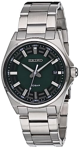 SEIKO MENS ESSENTIAL SS GREEN MULTI-