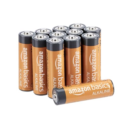 Amazon Basics 12-Pack AA Alkaline Batteries, 1.5 Volt, Long Lasting Power