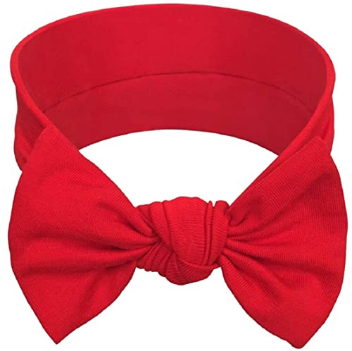 BABYGIZ Baby Girl Headbands-Infant,Toddler Cotton Handmade Hairbands with Bows Child Hair Accessories (Red)