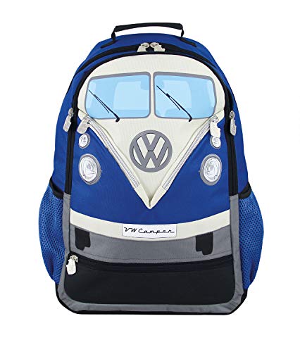 BRISA VW Collection - Volkswagen Hippie Bus T1 School, Travel Backpack (L/Blue)