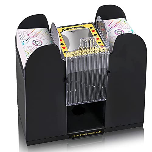 Nileole Cacele 1-6 Decks Automatic Card Shuffler, Battery-Operated for UNO,Phase10, Texas Hold'em, Poker, Home Card Games, Blackjack, Party Club