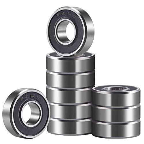 Donepart R4-2RS Ball Bearings 1/4 x 5/8 x 0.196 inch C3 High Speed Double Sealed and Lubricated Bearings for Motor, Wheels, Bike, Pool Pump, Spinners (10 Pack)