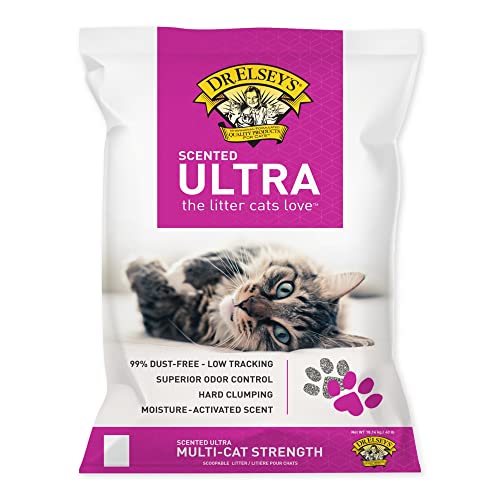Dr. Elsey's Premium Clumping Cat Litter | Ultra Scented | 99.9% Dust-Free, Low Tracking, Hard Clumping, Superior Odor Control, Natural Ingredients & Moisture-Activated Scent