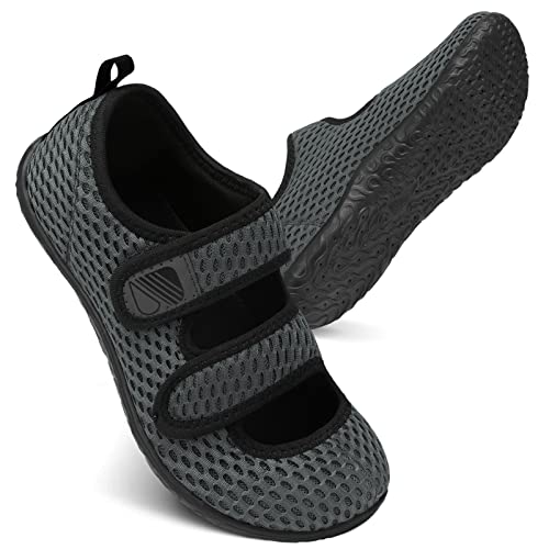 Besroad Indoor Comfortable Slippers for Women Men Breathable Lightweight Walking Shoes Outdoor Non-Slip Sneakers Dark Gray 10-11 Women/8-9 Men