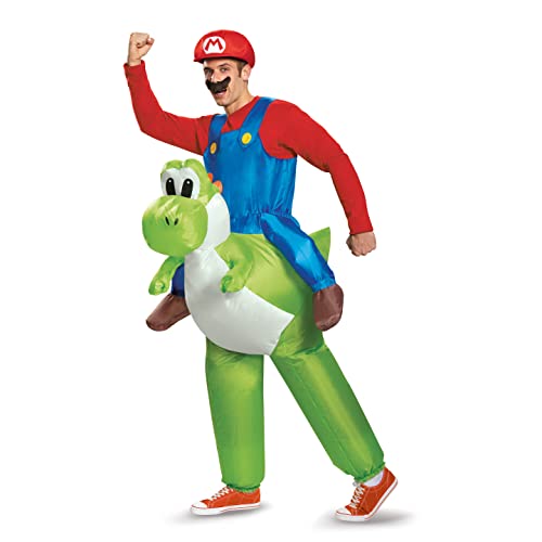 Disguise Men's Mario Riding Yoshi Adult Costume, Multi, One Size