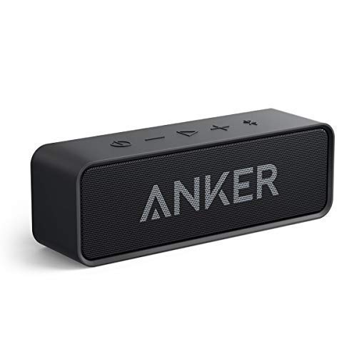 Soundcore Anker Bluetooth Speaker with Loud Stereo Sound, 24-Hour Playtime, 66 ft Range, Built-in Mic. Perfect Portable Wireless Speaker for iPhone, Samsung (Renewed)