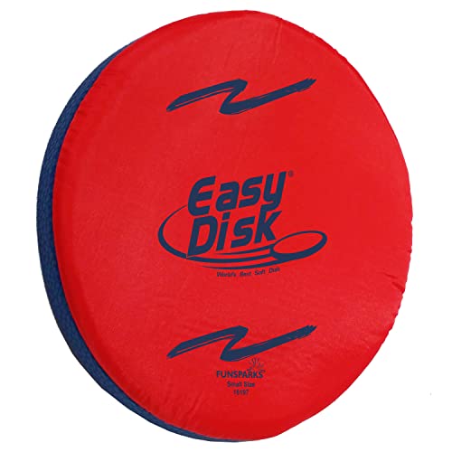 Funsparks Easy Disk Red Small - Soft Catch Flying Disc - Indoors or Outdoors for Kids, Beginners or Advanced Ultimate Flying Disc Players - Kids and Adults - Improves Hand Eye Coordination and Focus