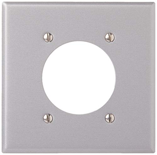 Leviton 4934 2-Gang Flush Mount 2.15 Inch Dia. Device Receptacle Wallplate, Standard Size, Steel, Device Mount, Painted Metal