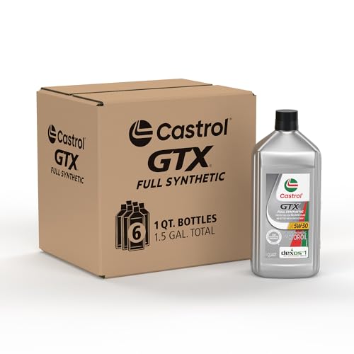 Castrol GTX Full Synthetic 5W-30 Motor Oil, 1 Quart, Pack of 6