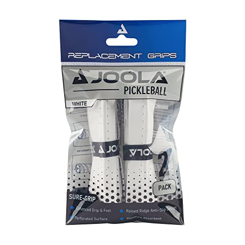 JOOLA Pickleball Paddle Grip Tape - White Replacement Grip Wrap for Pickleball Racket - Moisture Wicking Perforated Surface & Contoured Comfort Grip - Handle Wrap for Use with Small Grip & Overgrip