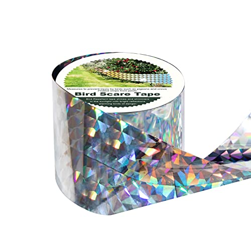 OFFO Bird Reflective Tape, 330 Feet x 2 Inches Dual-Sided Bird Reflective Tape Outdoor for Garden, Farm, Orchard or Courtyard