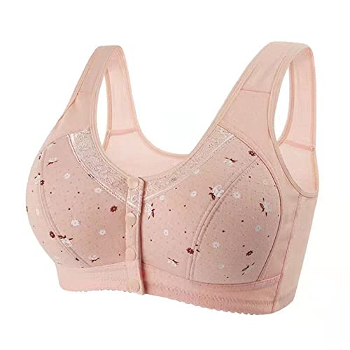 OPHPY Try Before You Buy Womens Clothing, Daisy Bras for Older Women Front Closure Snap Wireless Bras Comfortable Convenient Push Up Bra Full Coverage Tshirt Bra