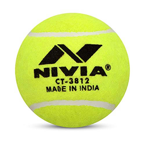 Nivia Heavy Tennis Ball Cricket Ball (Pack of 6), Yellow