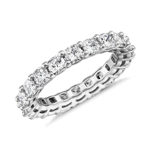 PAVOI 14K White Gold Plated Rings Cubic Zirconia Love Ring | 3mm Stackable Rings for Women | White Gold Rings for Women Size 7