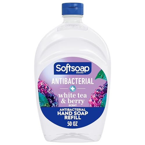 Softsoap Antibacterial Liquid Hand Soap Refill, White Tea & Berry Scented Hand Soap, 50 Ounce(Packaging May Vary)