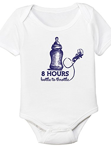 8 Hours Bottle to Throttle, Aviation Themed Baby Onesie (6 Month)