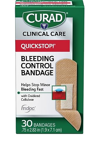 CURAD QuickStop! Flex-Fabric Bandages, 0.75x2.83 Inch, 30/Box, One Box