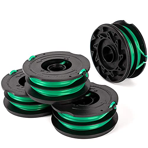THTEN DF-080 String Trimmer Spools Compatible with Black Decker GH1100 GH1000 GH2000 Electric String Grass Trimmer Lawn Edger DF-080-BKP 30ft 0.080' Dual Auto-Feed Spool 4 Pack