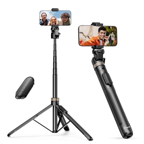 Sensyne 72' Phone Tripod, Extendable Tripod for iPhone & Selfie Stick with Detachable Phone Holder & Wireless Remote, iPhone Tripod Compatible with All Cell Phones, Camera