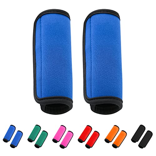 2 Pack Luggage Handle Wraps for Suitcase, Bright Color Comfort Soft Handle Covers (Blue)