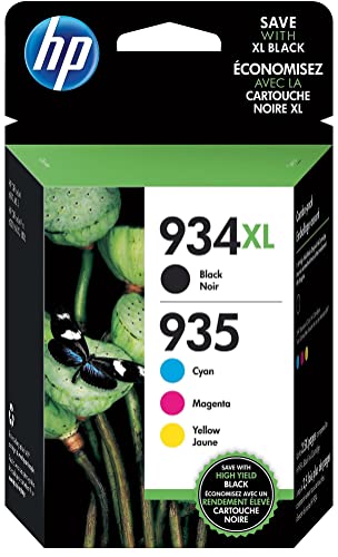 HP 935 / 934XL (N9H66FN) Ink Cartridges (Cyan Magenta Yellow Black) 4-Pack in Retail Packaging (1981033)