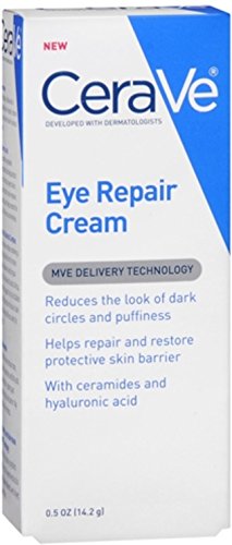 CeraVe Eye Repair Cream | 2 Pack (0.5 Ounce each) | Eye Cream for Dark Circles and Puffiness | Fragrance Free