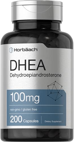 Horbaach DHEA 100mg | 200 Capsules | Non-GMO, Gluten Free Supplement