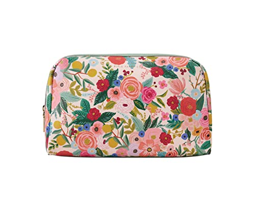 RIFLE PAPER CO. Garden Party Large Cosmetic Pouch for Storing Small Accessories, Includes Gold Zipper, Printed in Full Color with Stylized Pattern and Foil Stamped Logo