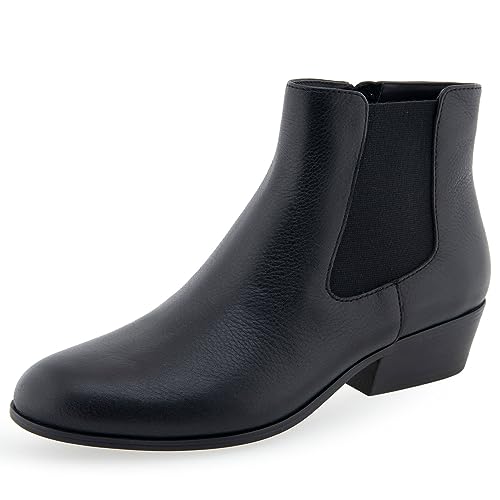 Aerosoles Women's CERROS Mid Calf Boot, Black Leather, 8.5