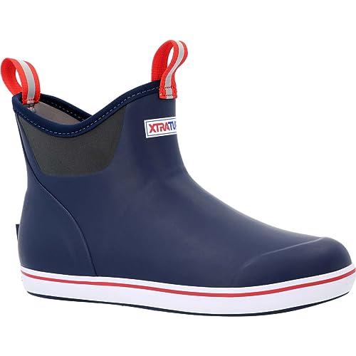 Xtratuf 22733-NVY-110 Performance Series 6' Men’s Full Rubber Ankle Deck Boots, Navy & Red (22733)