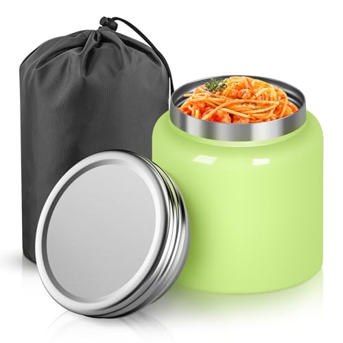 MZLMZL Kids Thermo for Hot Food,10oz Insulated Food Container,Soup Termo Para Comida Caliente,Wide Mouth Design Food Jars Hot or Cold Meals Lunch Box (Green)