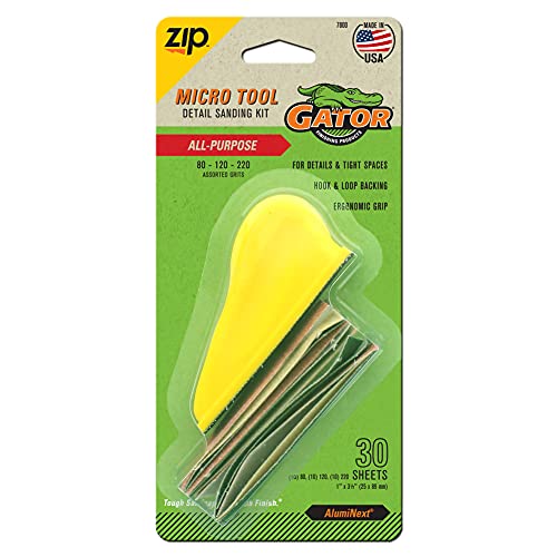 Gator MicroZip Sander Kit, Assorted Grits, 3.5' x 1'
