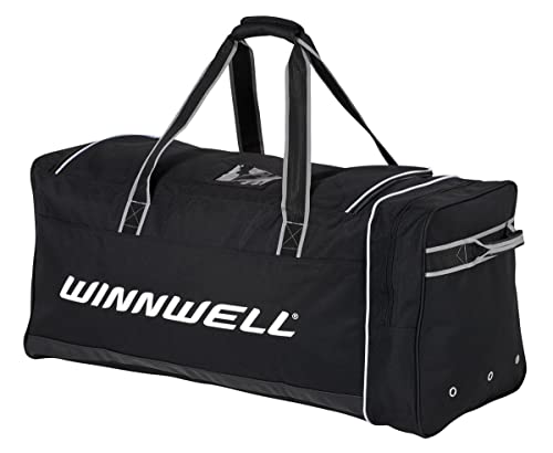 Winnwell Premium Carry Hockey Bag - Equipment Bag With Mulitple Pouches - Great for Carrying Sport Gear (Black, Senior)