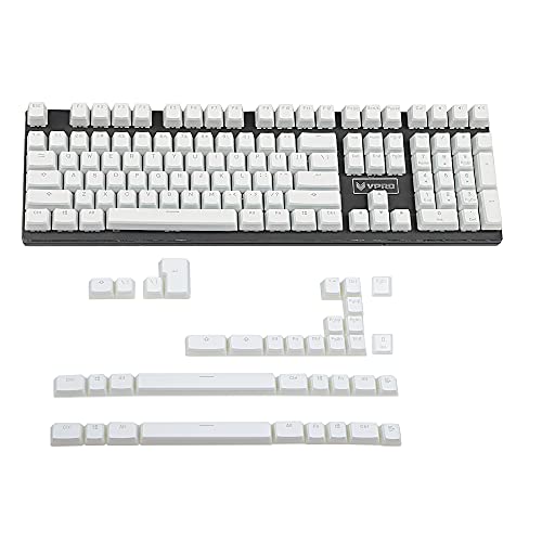 YMDK ANSI ISO PBT Doubleshot Shine Through Pudding Keycaps Suitable for MX Mechanical Keyboard Corsair Razer DK SF KBD75 68 Keychron (White Pudding Full Set)