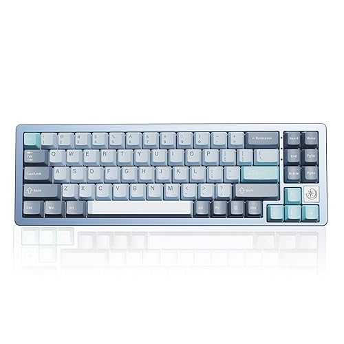 YUNZII AL71 75% Mechanical Keyboard, Full Aluminum CNC, Hot Swappable Gasket, 2.4GHz Wireless BT5.0/USB-C Wired Gaming Keyboard,NKRO Programmable RGB, for Win/Mac(Blue,Crystal White Switch)