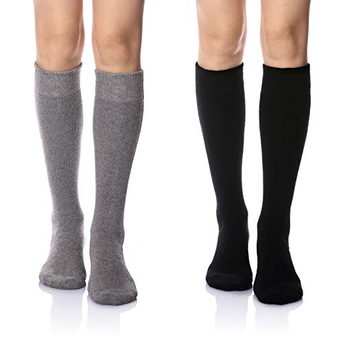 DoSmart Womens Winter Warm Knee High Socks Ladies Wool Cozy Thick Hiking Skiing Comfy Thermal Boot Long Socks 2 Pairs (AA-04)