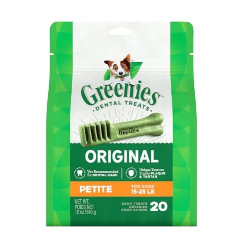 Greenies Original Petite Natural Dental Care Dog Treats, 12 oz. Pack (20 Treats)