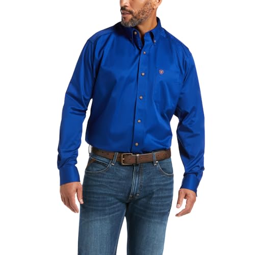 Ariat Male Solid Twill Classic Fit Shirt Ultramarine Large