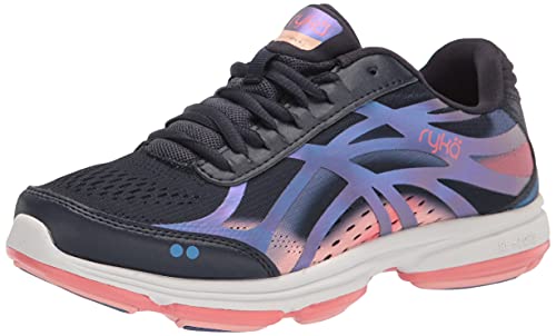 Ryka Womens Devotion Plus 3 Walking Shoe, Navy/Pink, 8.5 US