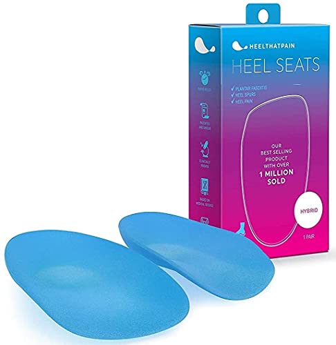 Hybrid Heel Seats | Heel Cups for Heel Pain, Plantar Fasciitis, Heel Spurs | Foot Orthotic Inserts | Patented, 100% Guaranteed | Hybrid, Medium (W 6.5-10, M 5-8)