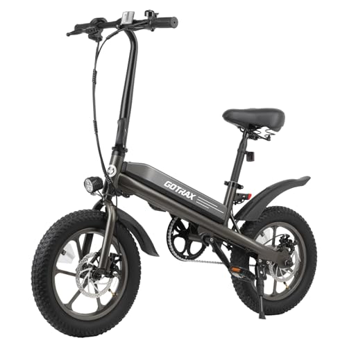 Gotrax S3 Electric Bike, 16x3.0 Fat Tire Electric Bicycle Adults, 750W Peak Motor, Max Range 25 Miles, Up to 20 Mph, Removable Battery, Adjustable Seat, Folding Electric Bike for Adults/Teens 13+