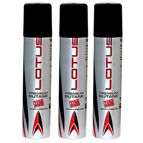 Lotus 99.99% Pure 90 ml Butane Lighter Fuel Gas Refill 3 - Pack