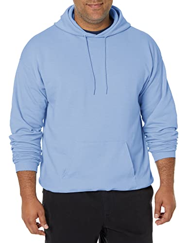 Hanes Men's Pullover EcoSmart Hooded Sweatshirt, Light Blue, XXX-Large