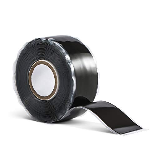 CLAVICHORD Seal Self Fusing Silicone Tape - 1 Inch Wide and 15 Feet Long Weatherproof Self Fusing Sealing Tape for Emergency Pipeline Repair/Cable Bandage/Tool Fixing（Black）