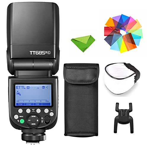 GODOX TT685II-C Flash for Canon Speedlight Camera Flash E-TTL Speedlite High-Speed Sync, 2.4G Wireless X System Compatible for Canon Flash 5D Mark IV 6D Mark II 7D 90D 250D R5 850D (Upgraded TT685C)