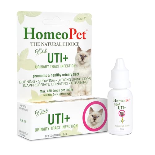 HomeoPet Feline UTI Plus Urinary-Tract Relief, Urinary-Tract Support for Cats, 15 Milliliters