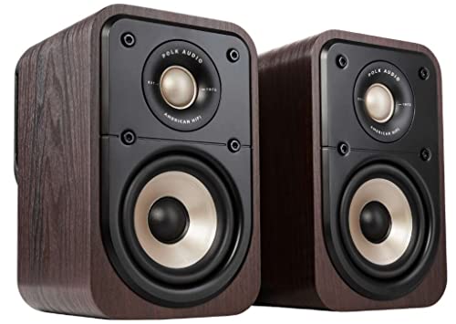 Polk Audio Signature Elite ES10 Surround Loudspeaker - Hi-Res Audio Certified, Dolby Atmos & DTS:X Compatible, 1'Tweeter & 4'Woofer,Power Port Technology for Effortless Bass(Pair, Contemporary Walnut)