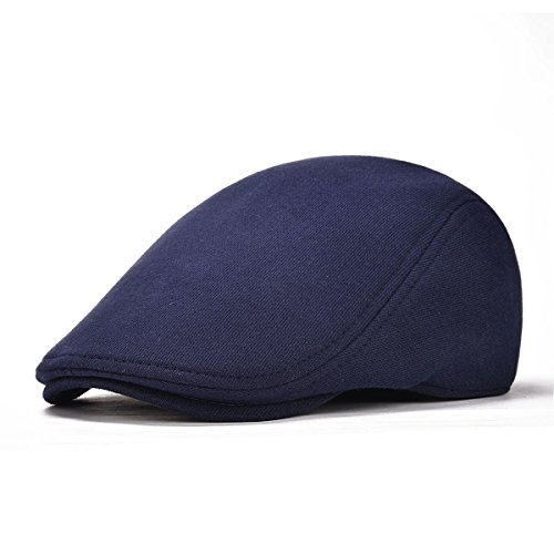 VOBOOM Men's Cotton Flat Ivy Gatsby Newsboy Driving Hat Cap (Style2-Navy)