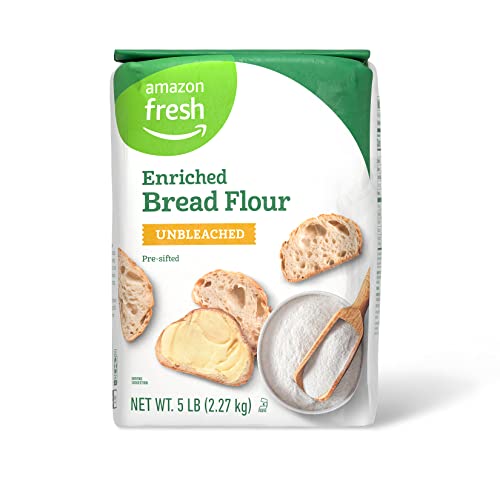 Amazon Fresh, Enriched Bread Flour, Unbleached, 5 Lb